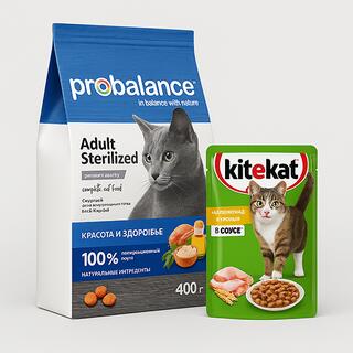 Корм для кошек Probalance и Kitekat в подборке акций