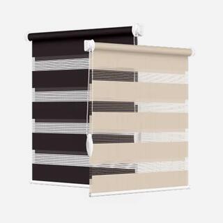 Рулонные шторы день-ночь бежевого и коричневого цвета с цепочным механизмом управления