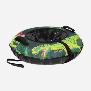 Тюбинг для катания на снегу с зелёным рисунком динозавра