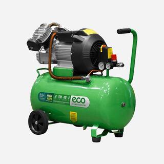 Зелёный воздушный компрессор с фиолетовым шлангом для гаража и мастерской