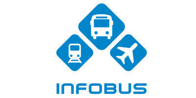 Логотип сервиса INFOBUS для страницы с актуальными купонами и акциями