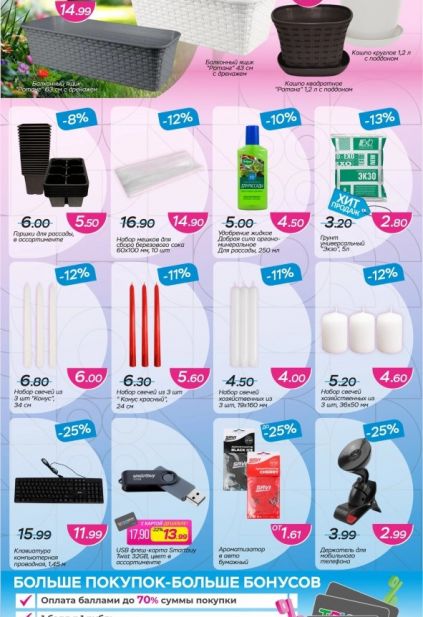 Каталог магазина Три цены с товарами по акции и скидками с 11 по 24 марта