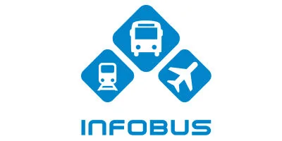 Логотип сервиса INFOBUS для страницы с актуальными купонами и акциями